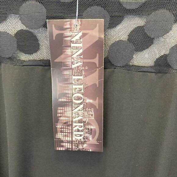 Nina Leonard Black Witchy Shift Dress Size 2X Short Cold Shoulder Swing NWT - Picture 5 of 12